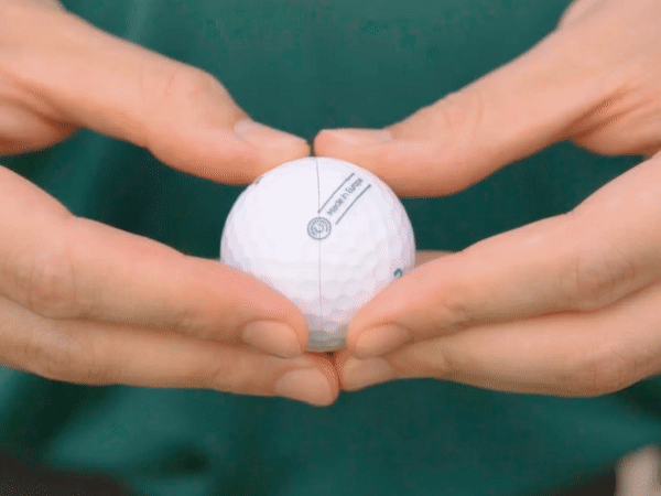 tomorrow golf ball from the inside cut in half