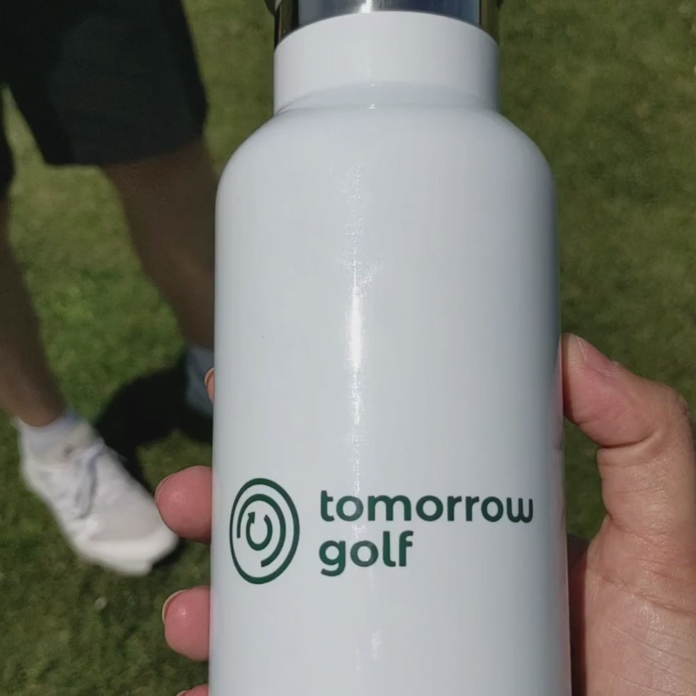 tomorrow golf water bottle video